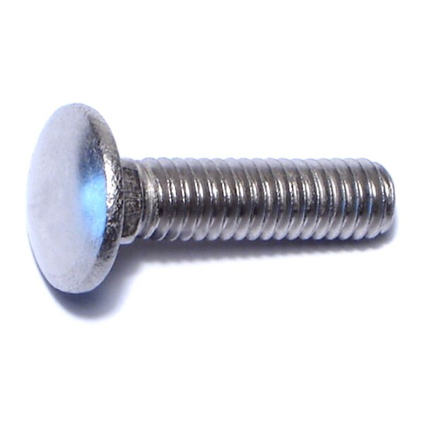 Midwest Fastener Carriage Bolt, Square Neck, 18 (Coarse), 1-1/4 in L, 18-8 Stainless Steel, 8 PK 65003 - main
